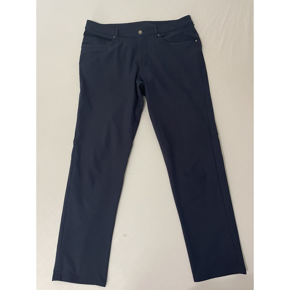 Lululemon ABC Classic-Fit 5 Pocket Pant Mens 35X31 Navy Warpstreme m5967s